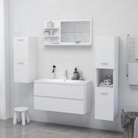 Specchio da Bagno Bianco 90x10,5x45 cm in Legno Multistrato 805015