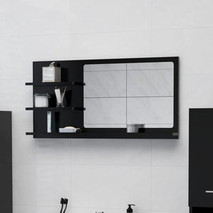Specchio da Bagno Nero 90x10,5x45 cm in Legno Multistratocod mxl 130106