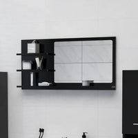 Specchio da bagno-Specchio decorativo Nero 90x10,5x45 cm in Legno Multistrato