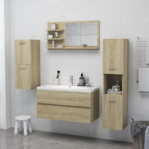 Specchio da Bagno Rovere Sonoma 90x10,5x45 cm in Truciolato cod mxl 64314