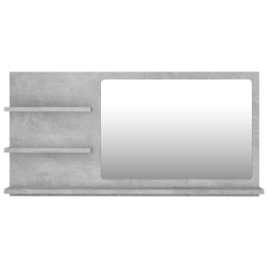 Specchio da Bagno Grigio Cemento 90x10,5x45cm Legno Multistrato 805019