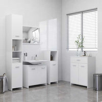 Armadio da Bagno Bianco 60x33x80 cm in Legno Multistrato cod mxl 8295