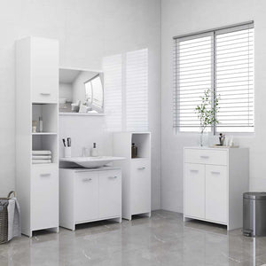 Armadio da Bagno Bianco 60x33x80 cm in Legno Multistrato cod mxl 8295