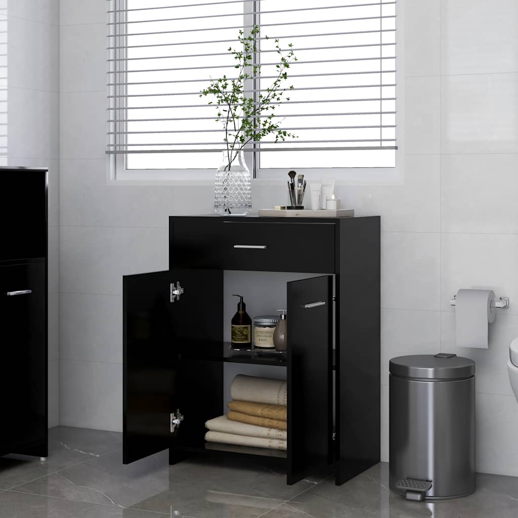 Mobile da Bagno Nero 60x33x80 cm in Legno tecnico 805025