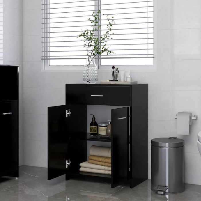 Mobile da Bagno Nero 60x33x80 cm in Legno tecnico 805025