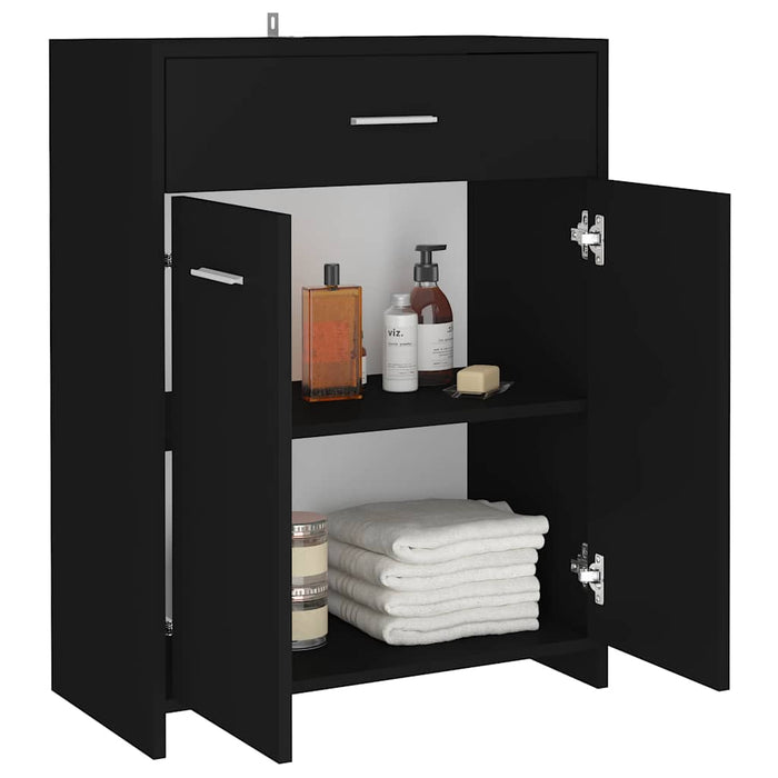 Mobile da Bagno Nero 60x33x80 cm in Legno tecnico 805025