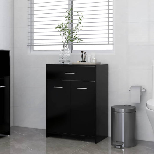 Mobile da Bagno Nero 60x33x80 cm in Legno tecnico 805025