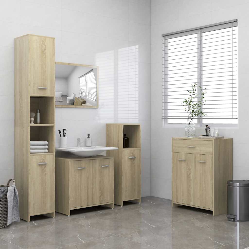 Mobile da Bagno Rovere Sonoma 60x33x80 cm in Legno tecnico 805027