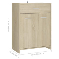 Mobile da Bagno Rovere Sonoma 60x33x80 cm in Legno tecnico 805027