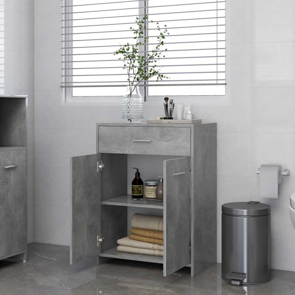 Mobile da Bagno Grigio Cemento 60x33x80 cm in Legno tecnico 805028