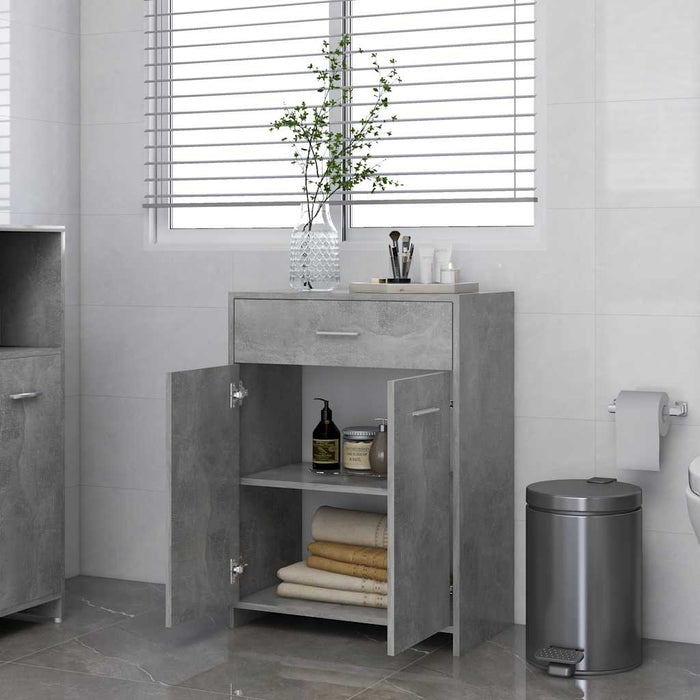 Mobile da Bagno Grigio Cemento 60x33x80 cm in Legno tecnico 805028