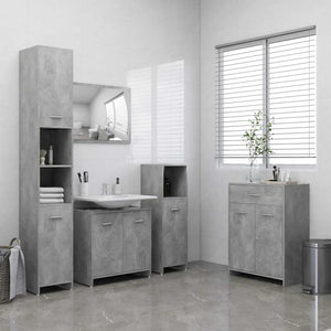 Armadio da Bagno Grigi Cemento 60x33x80 cm in Truciolato cod mxl 20892