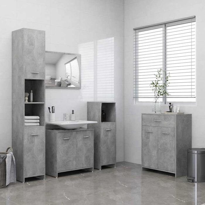 Mobile da Bagno Grigio Cemento 60x33x80 cm in Legno tecnico 805028