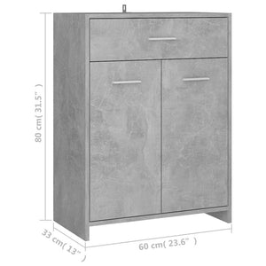 Mobile da Bagno Grigio Cemento 60x33x80 cm in Legno tecnico 805028
