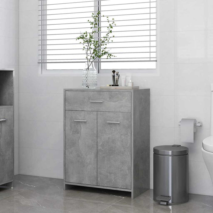 Mobile da Bagno Grigio Cemento 60x33x80 cm in Legno tecnico 805028