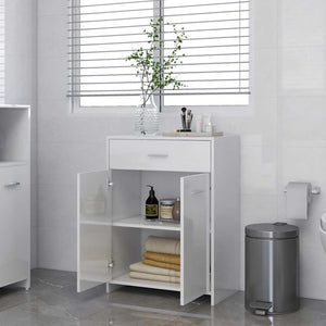 Mobile da Bagno Bianco Lucido 60x33x80 cm in Legno tecnico 805030