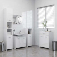 Mobile da Bagno Bianco Lucido 60x33x80 cm in Legno tecnico 805030