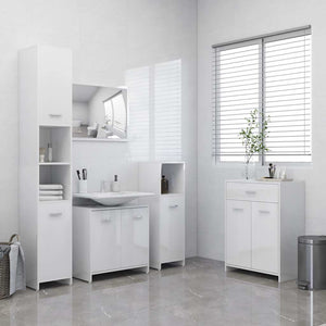Mobile da Bagno Bianco Lucido 60x33x80 cm in Legno tecnico 805030