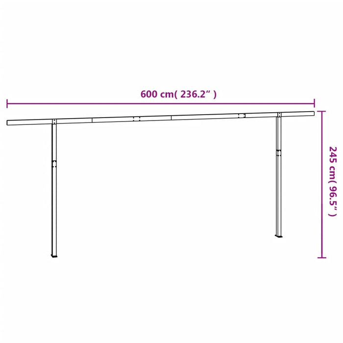 Set Pali per Tenda da Sole Bianco 600x245 cm Ferro 315095