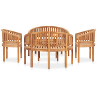 Set Salotto da Giardino 5 pz Design Curvo in Massello di Teak 3059964