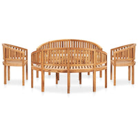 Set Salotto da Giardino 5 pz Design Curvo in Massello di Teak 3059965