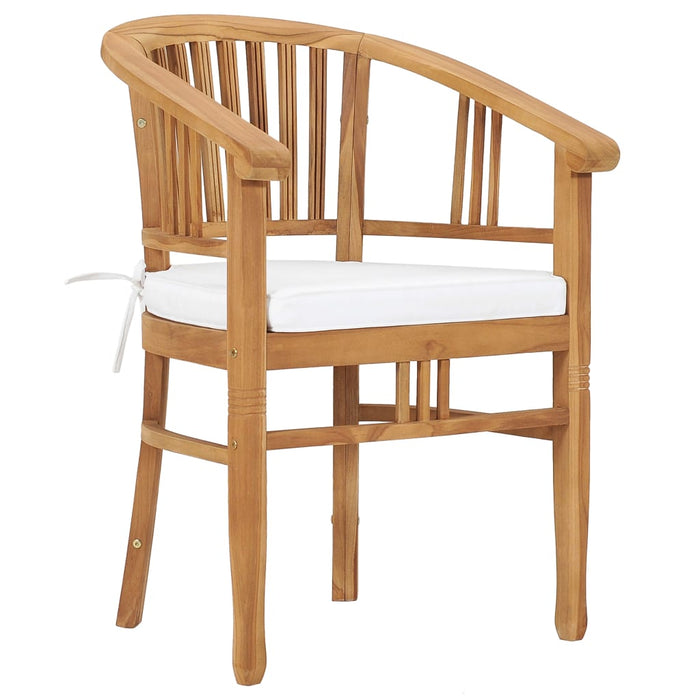 Set da Pranzo da Giardino 3 pz con Cuscini in Massello di Teak 3059996