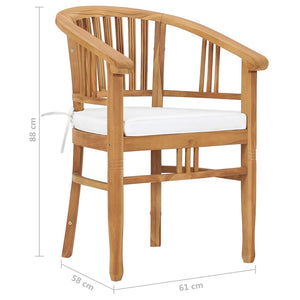 Set da Pranzo da Giardino 3 pz con Cuscini in Massello di Teak 3059996