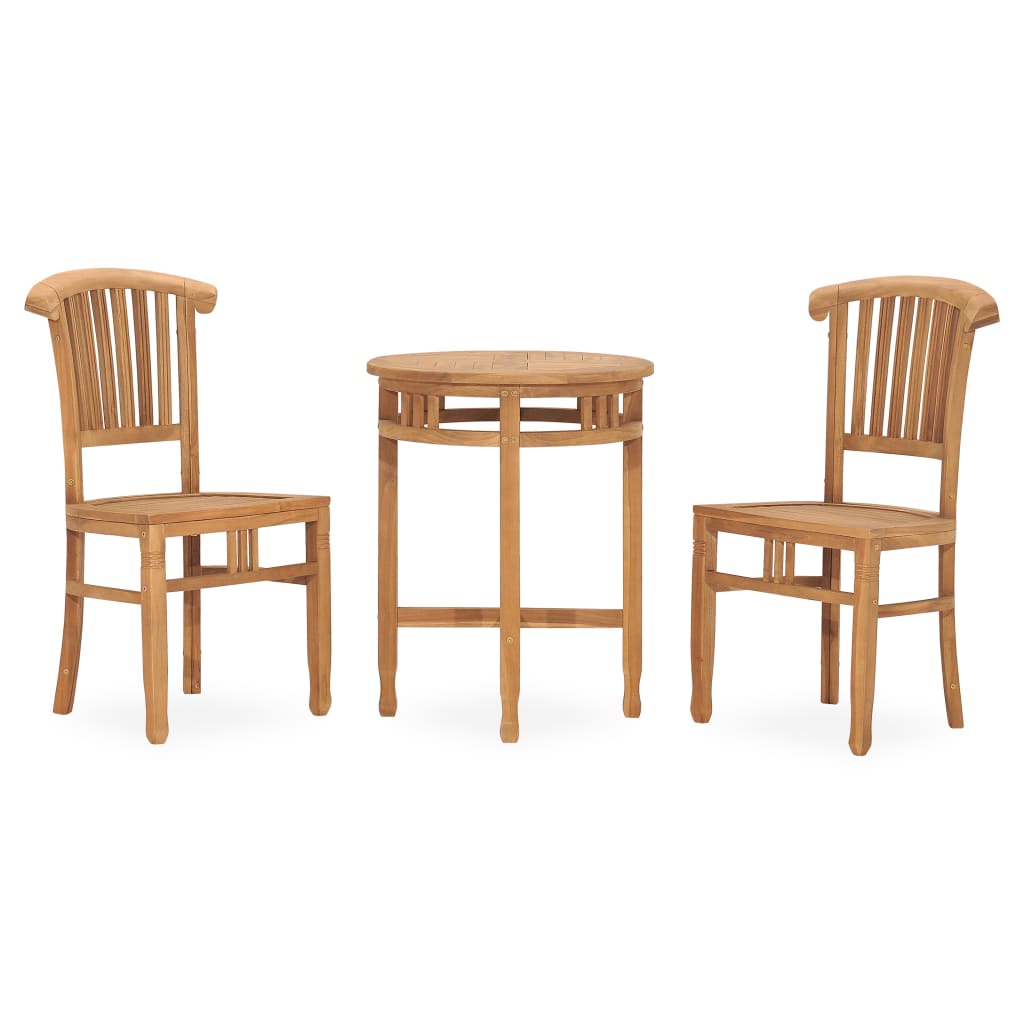 Set da Pranzo da Giardino 3 pz in Legno Massello di Teak cod mxl 30706