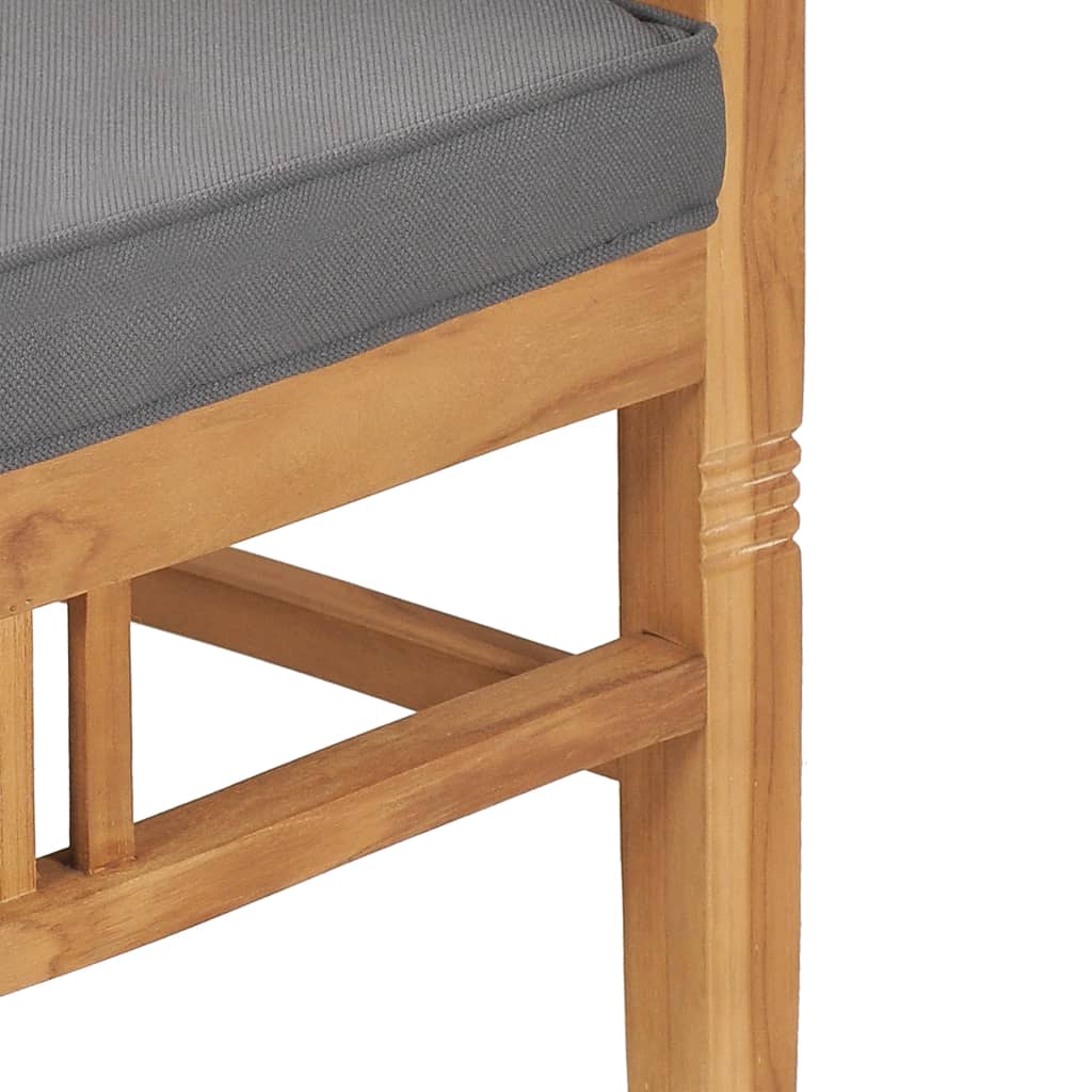 Set da Pranzo da Giardino 3 pz con Cuscini in Massello di Teak 3060006