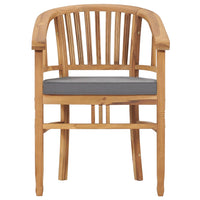 Set da Pranzo da Giardino 5 pz con Cuscini in Massello di Teak 3060020