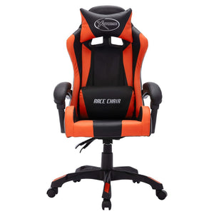 Sedia da Gaming con Luci a LED RGB Arancione e Nera Similpelle 288002