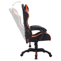 Sedia da Gaming con Luci a LED RGB Arancione e Nera Similpelle 288002