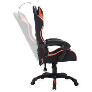 Sedia da Gaming con Luci a LED RGB Arancione e Nera Similpelle 288002