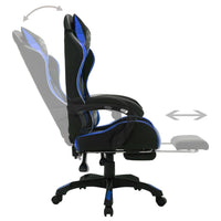 Sedia da Gaming con Luci a LED RGB Blu e Nera in Similpelle 288006