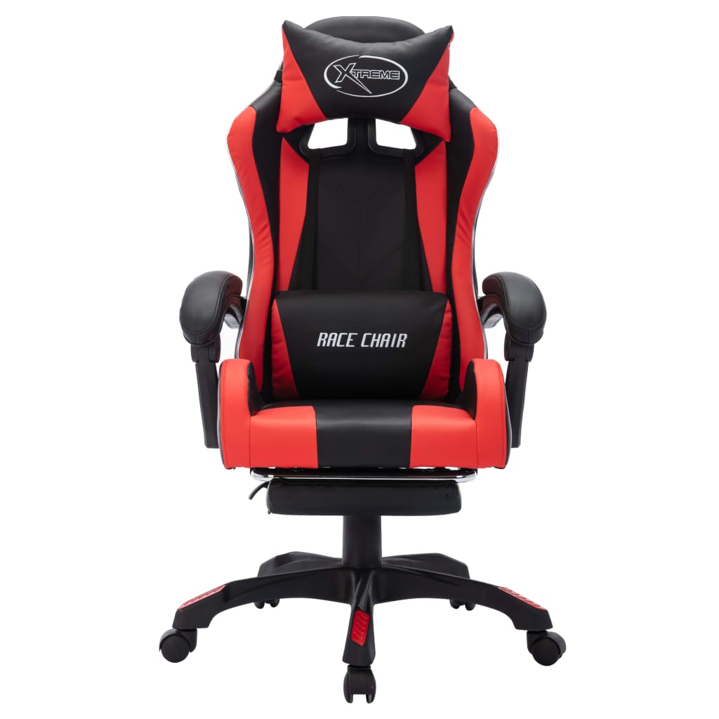 Sedia da Gaming con Luci a LED RGB Rossa e Nera in Similpelle 288007