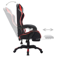 Sedia da Gaming con Luci a LED RGB Rossa e Nera in Similpelle 288007