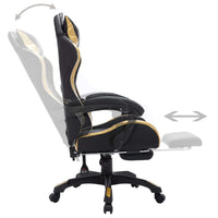 Sedia da Gaming con Luci a LED RGB Oro e Nera in Similpelle 288008