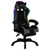 Sedia da Gaming con Luci a LED RGB Grigia e Nera in Similpelle 288010
