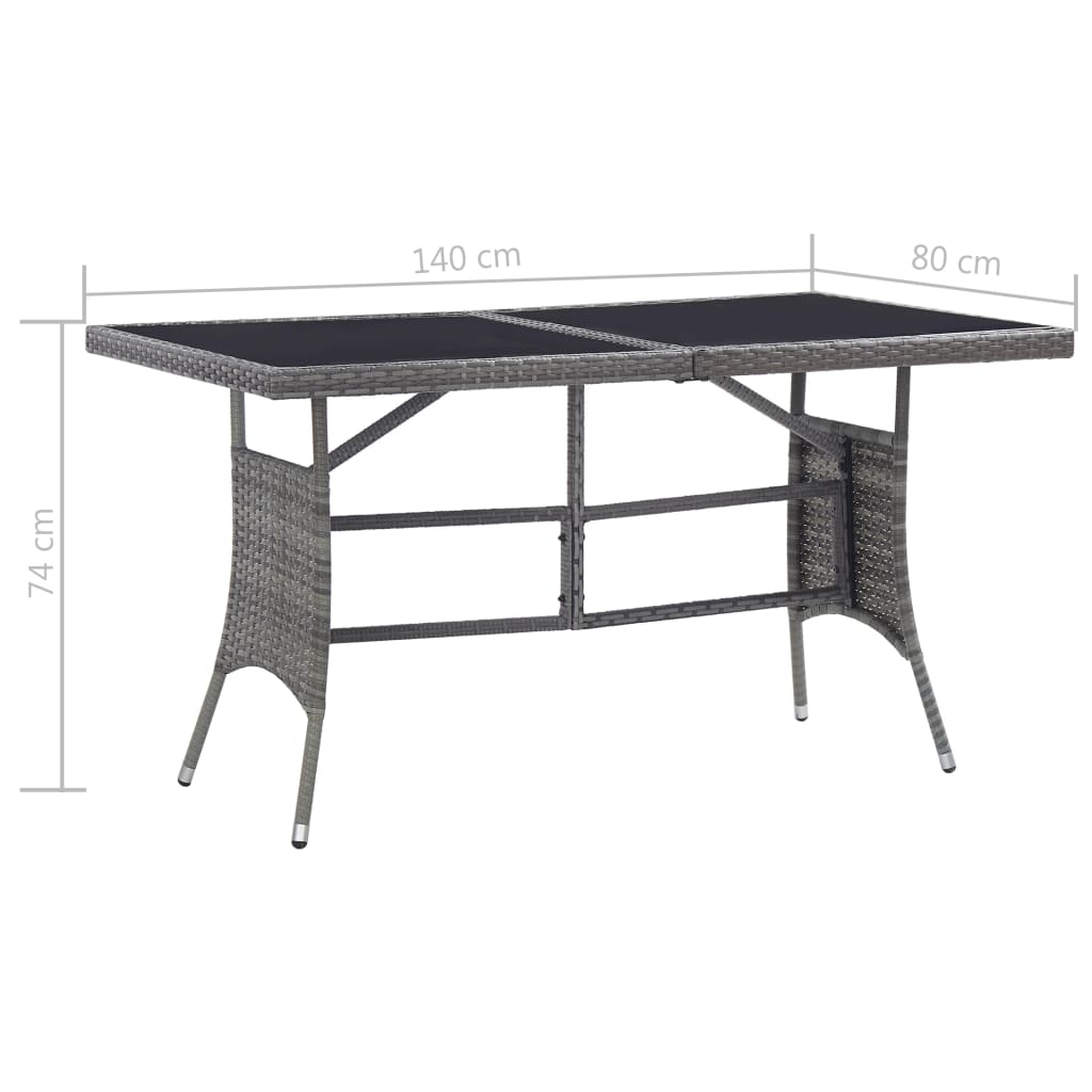 Set Mobili da Pranzo Giardino 7 pz Polyrattan Antracite Grigio 3059421