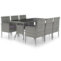 Set Mobili da Pranzo Giardino 7 pz Polyrattan Antracite Grigio 3059424