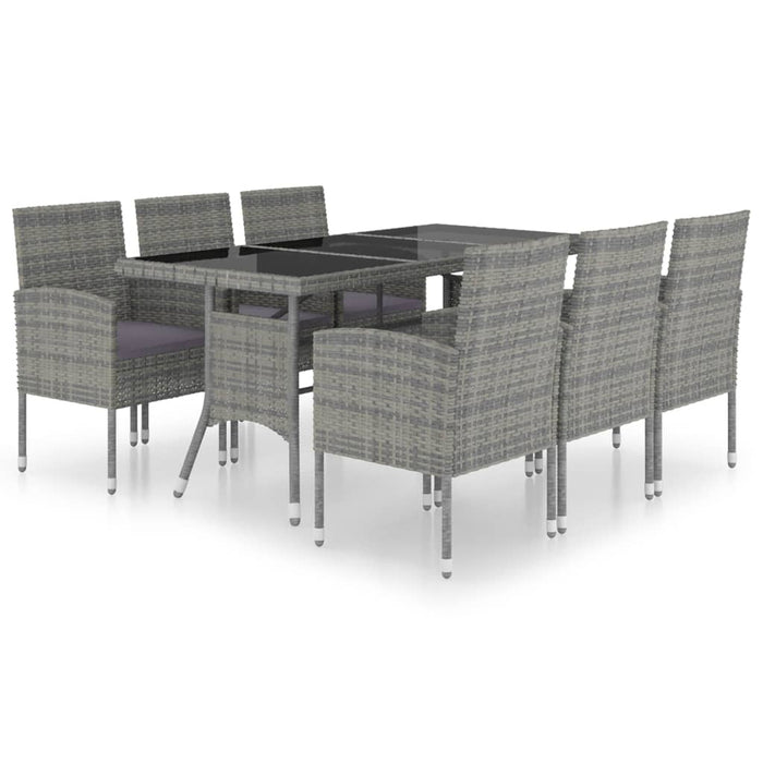 Set Mobili da Pranzo Giardino 7 pz Polyrattan Antracite Grigio 3059424