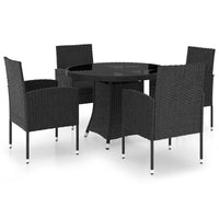 Set da Pranzo da Giardino 5 pz in Polyrattan Nero 3059429