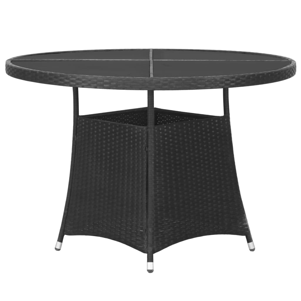 Set da Pranzo da Giardino 5 pz in Polyrattan Nero 3059429