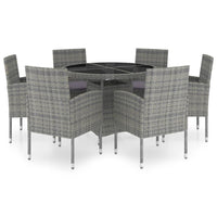 Set Mobili da Pranzo Giardino 7 pz Polyrattan Antracite Grigio 3059433