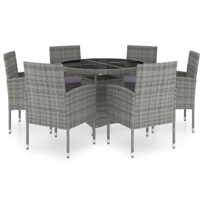 Set Mobili da Pranzo Giardino 7 pz Polyrattan Antracite Grigio 3059433