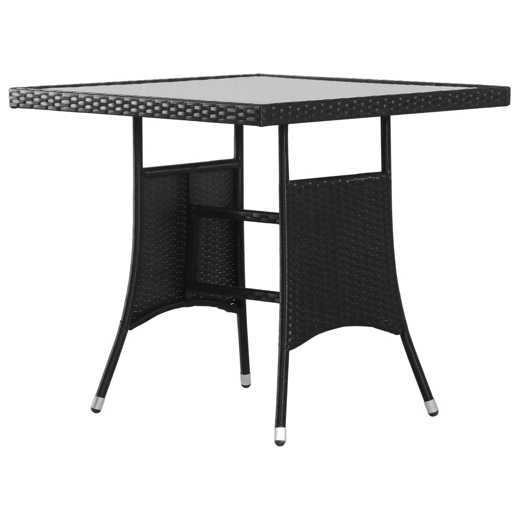 Set da Pranzo da Giardino 3 pz in Polyrattan Nero 3059440