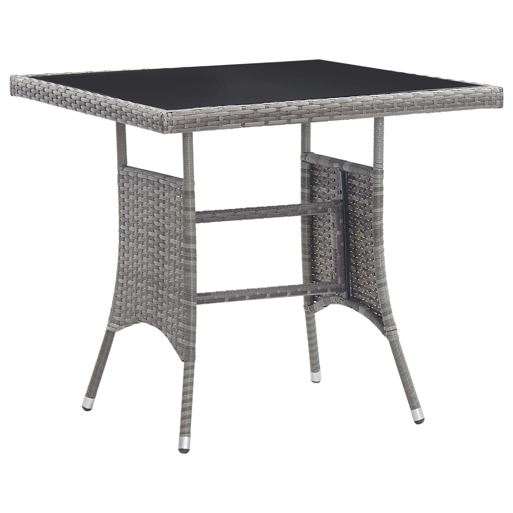 Set da Pranzo per Giardino 3 pz in Polyrattan Antracite Grigio 3059441