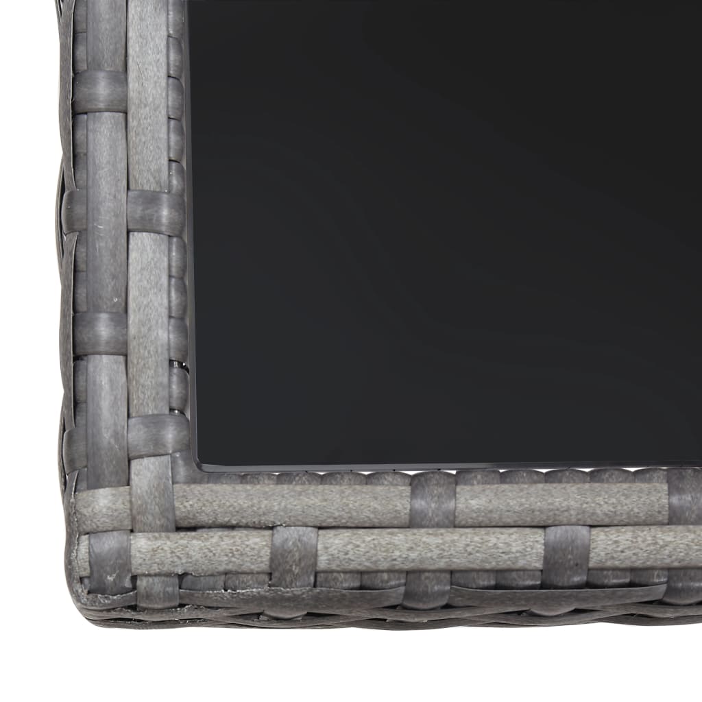 Set da Pranzo per Giardino 3 pz in Polyrattan Antracite Grigio 3059441