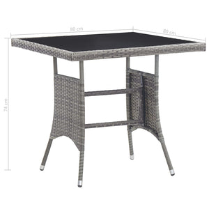 Set da Pranzo per Giardino 3 pz in Polyrattan Antracite Grigio 3059441