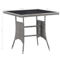 Set da Pranzo per Giardino 3 pz in Polyrattan Antracite Grigio 3059441